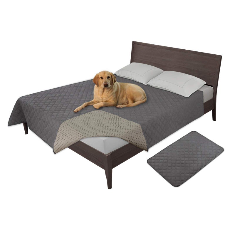 Easy-Going 100% Waterproof Dog Bed Cover, Non-Slip Pet Blanket for Furniture, Washable Couch Cover, Repleasement Sofa Cover (120X82 in,Gray) - Image 1